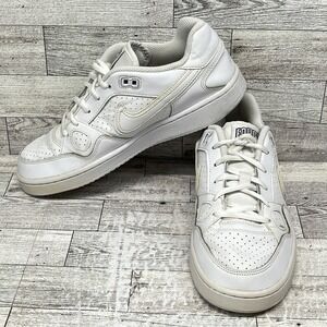 Nike Son Of Force Triple White Leather Trainer‎ Sneakers Women 7.5 Youth 6Y